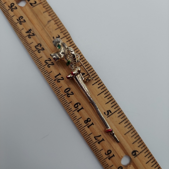 Vintage Enamel &Rhinestone Eyes Poodle Brooch. - Picture 4 of 12